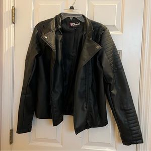 Black Faux Leather Jacket Size L